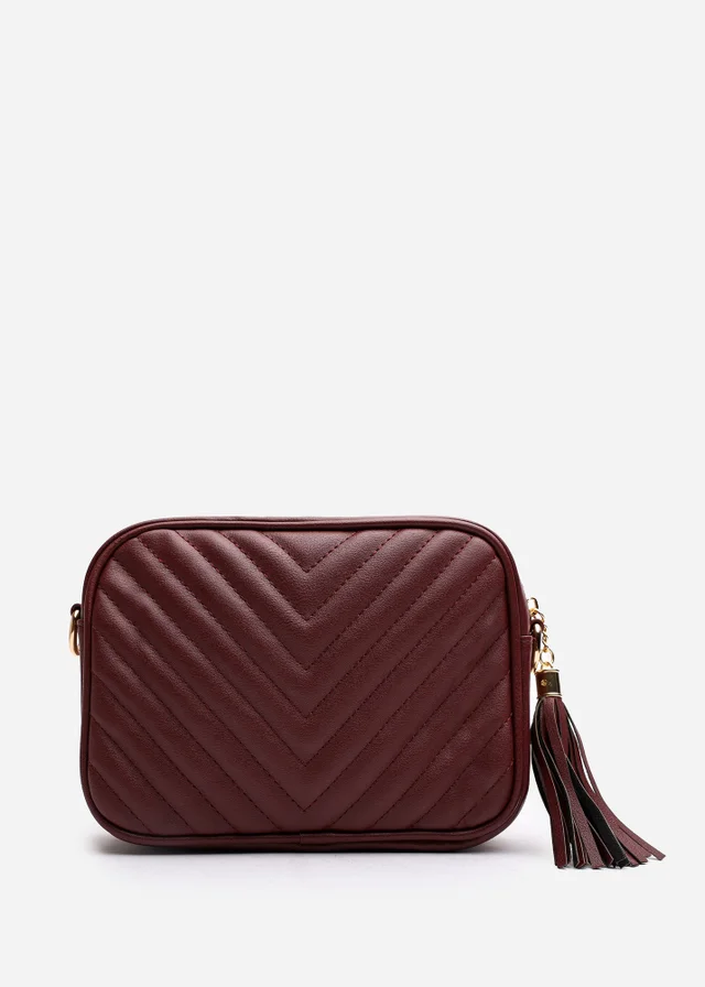 Where’s That From Ange Dark Brown Quilted Crossbody Bag