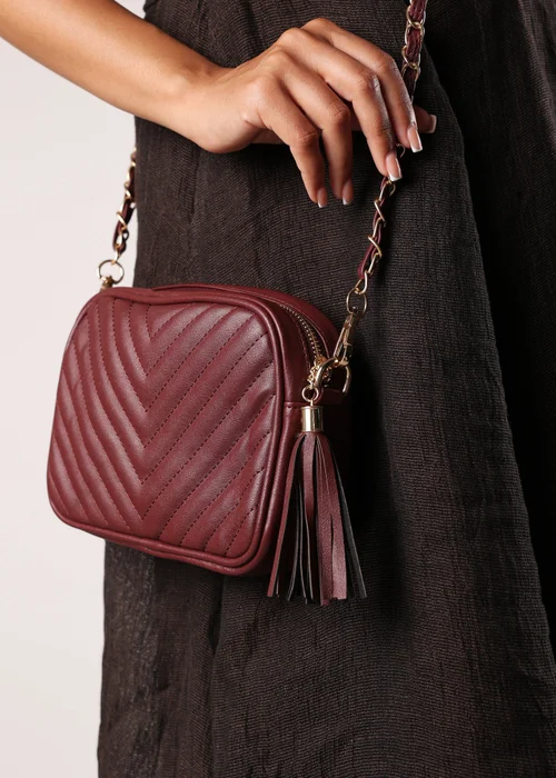 Where’s That From Ange Dark Brown Quilted Crossbody Bag - Size 7 Image 6