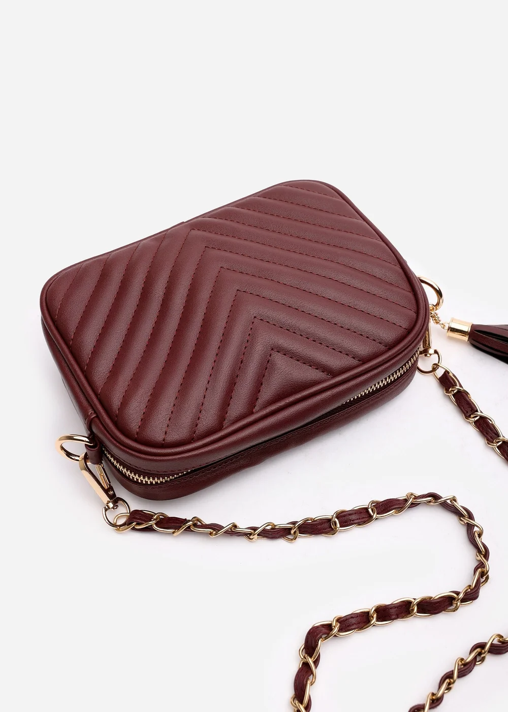 Where’s That From Ange Dark Brown Quilted Crossbody Bag - Size 7 Image 5