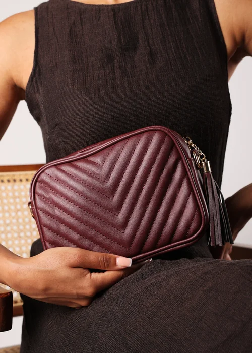 Where’s That From Ange Dark Brown Quilted Crossbody Bag - Size 7 Image 2
