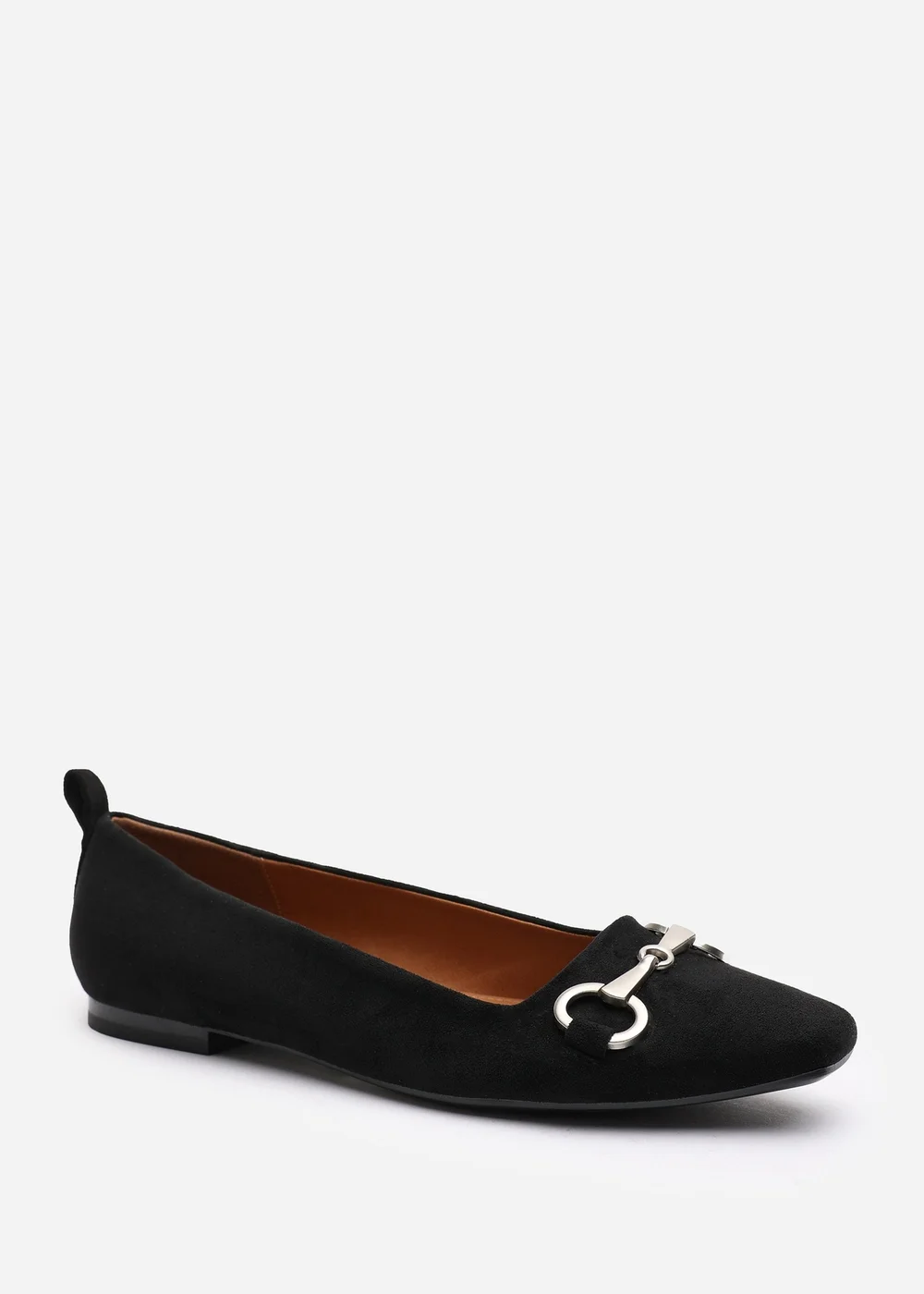 Where's That From Wide Fit Kira Black Faux Suede Flat Pumps - 4 Image 3