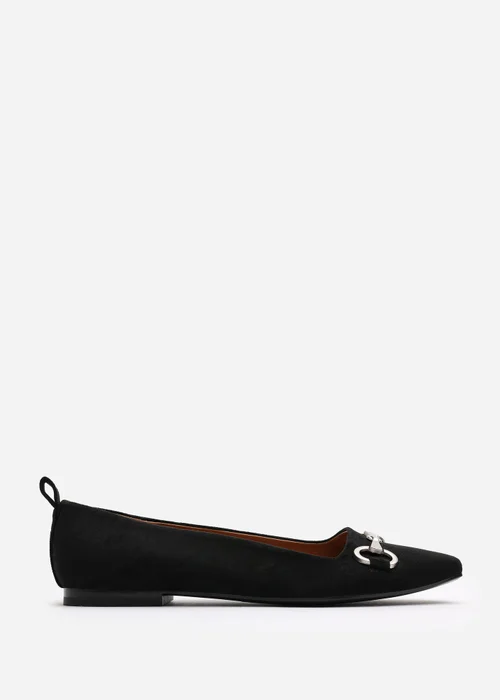 Where's That From Wide Fit Kira Black Faux Suede Flat Pumps - 4 Image 2