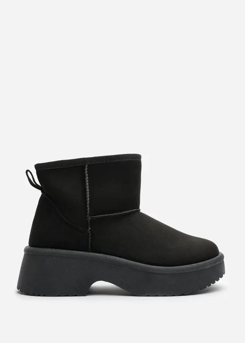 Where's That From Darcy Black PU Platform Ankle Boots - 3 Image 1