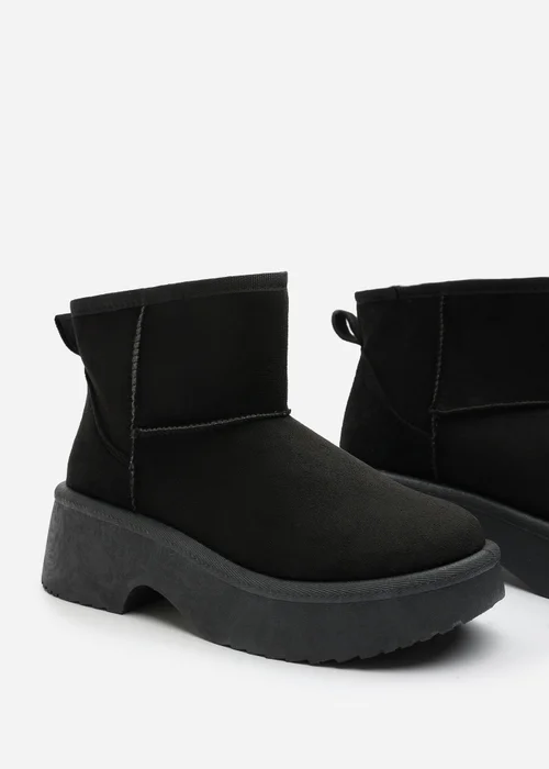 Where's That From Darcy Black PU Platform Ankle Boots - 3 Image 5