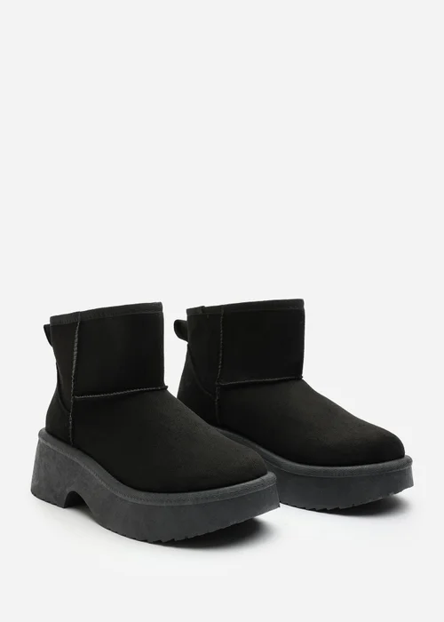 Where's That From Darcy Black PU Platform Ankle Boots - 3 Image 4