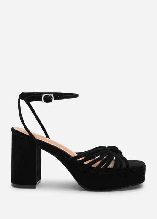 Wheres That From Bronte Wide Fit Black Faux Suede Platform Sandals - 9 Image 2