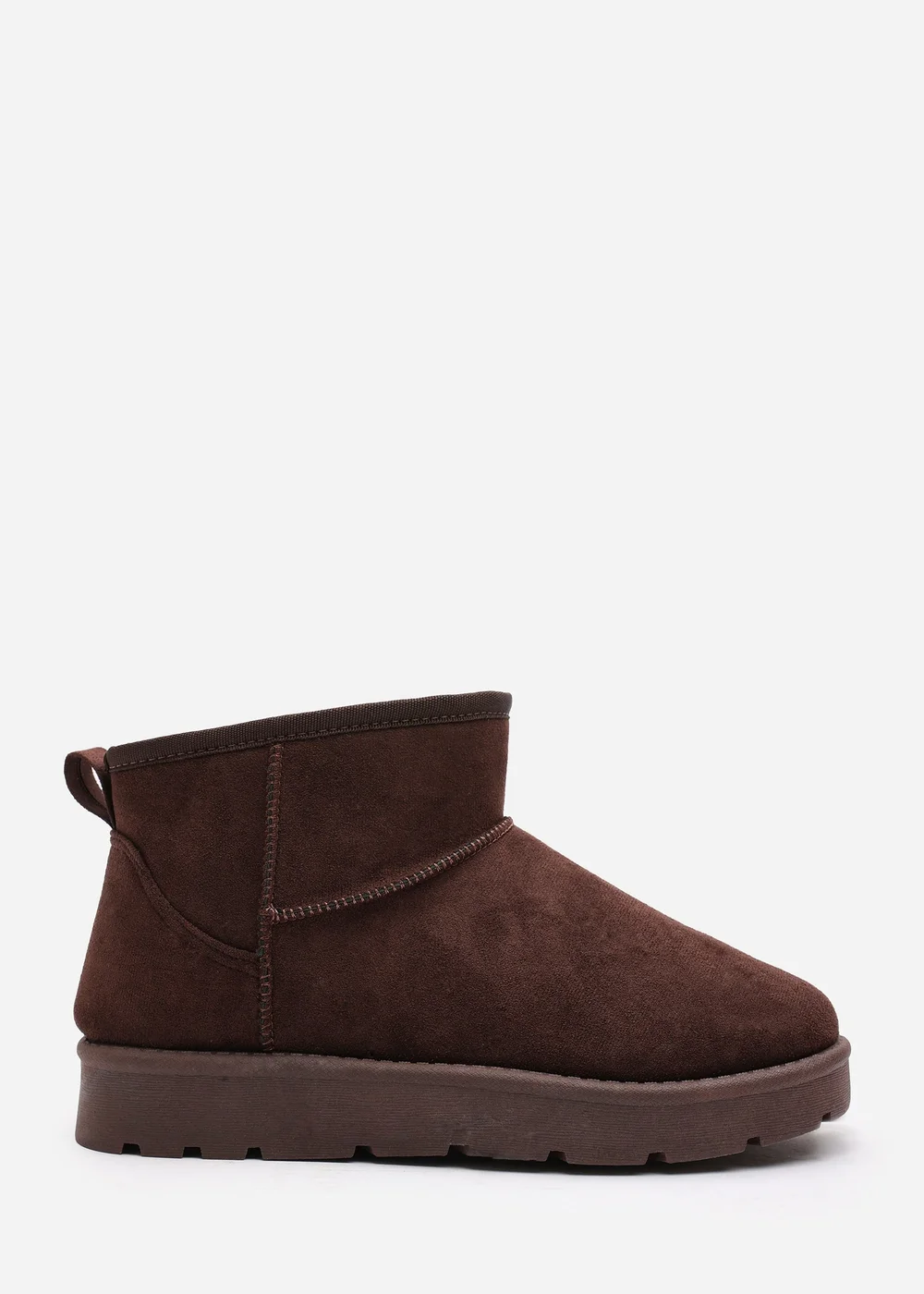 Wheres That From Maple Brown Faux Suede Faux Fur Ankle Boots - 3 Image 1