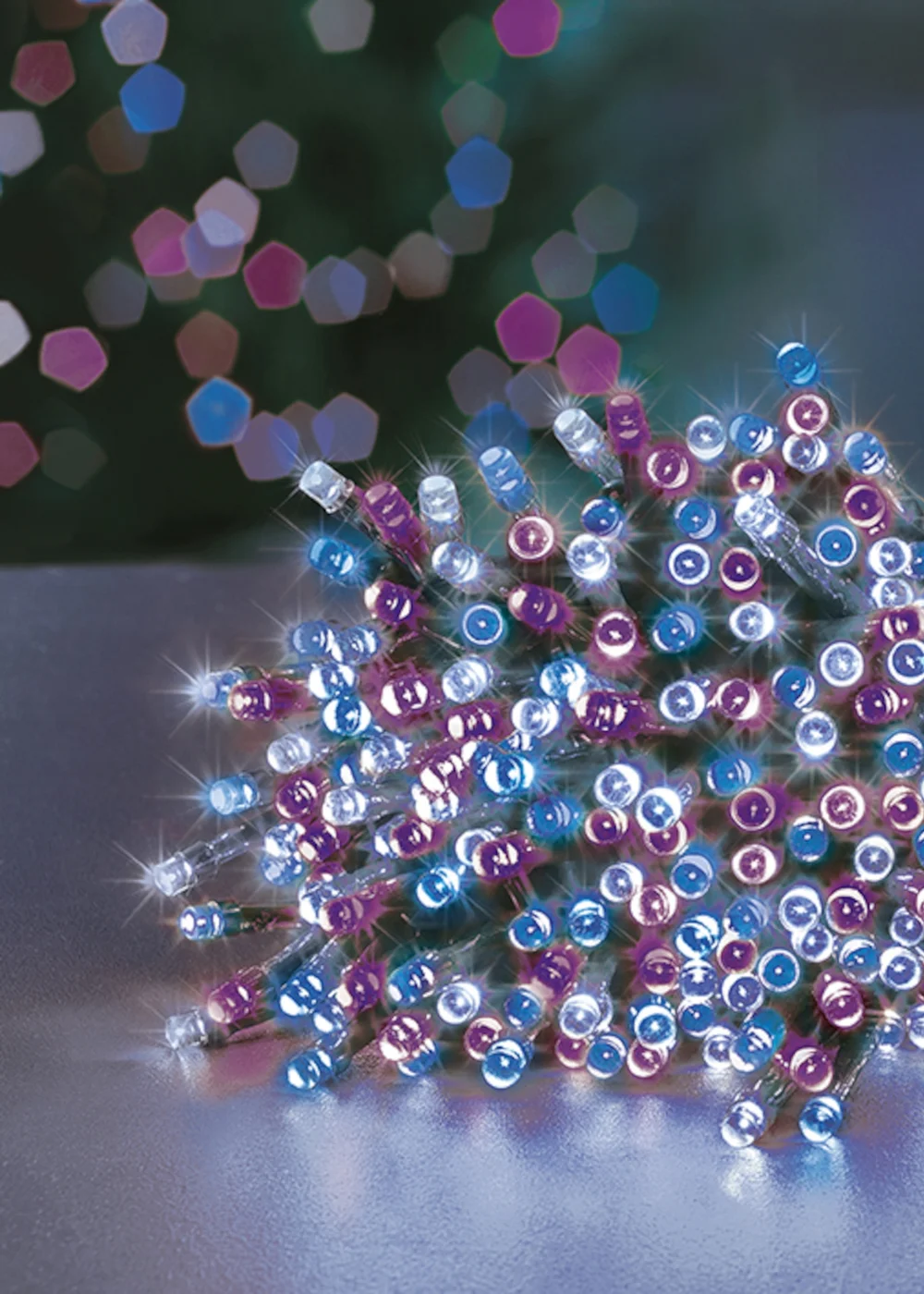 Premier Decorations 500 Multi Action LED TreeBrights with Timer Enchanted Colour Blue-Purple-White Mix - One Size Image 2