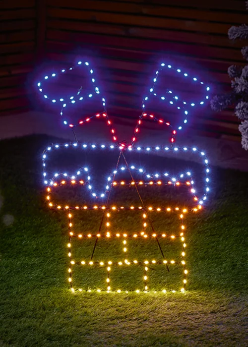 Premier Decorations Twinkling Flexibrights Santa Down Chimney Wall Motif - One Size Image 2