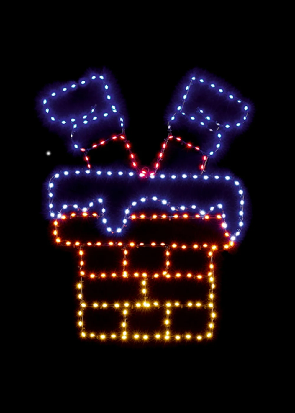 Premier Decorations Twinkling Flexibrights Santa Down Chimney Wall Motif - One Size Image 1