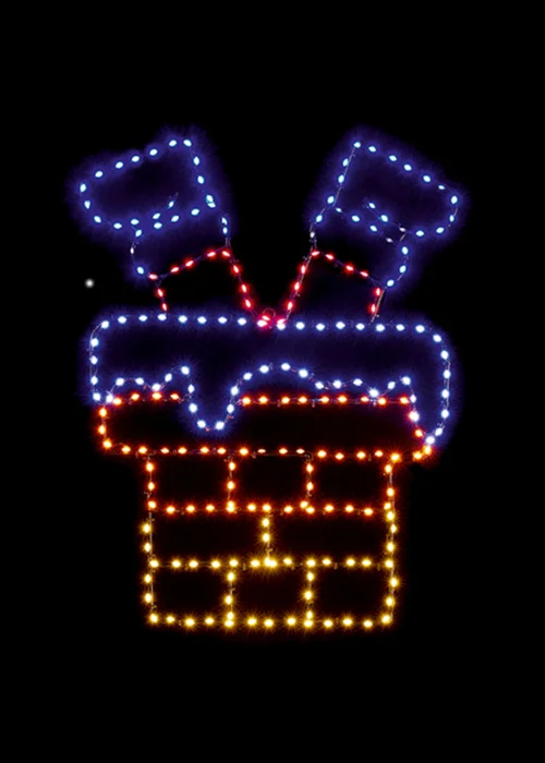 Premier Decorations Twinkling Flexibrights Santa Down Chimney Wall Motif - One Size Image 1