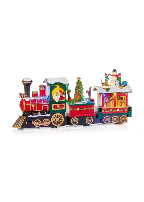 Premier Decorations Battery Operated Lit Animated Christmas Train - One Size Image 1