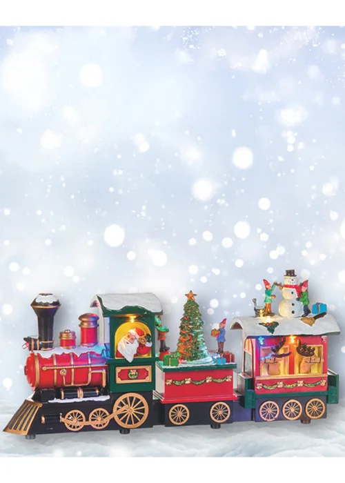 Premier Decorations Battery Operated Lit Animated Christmas Train - One Size Image 2