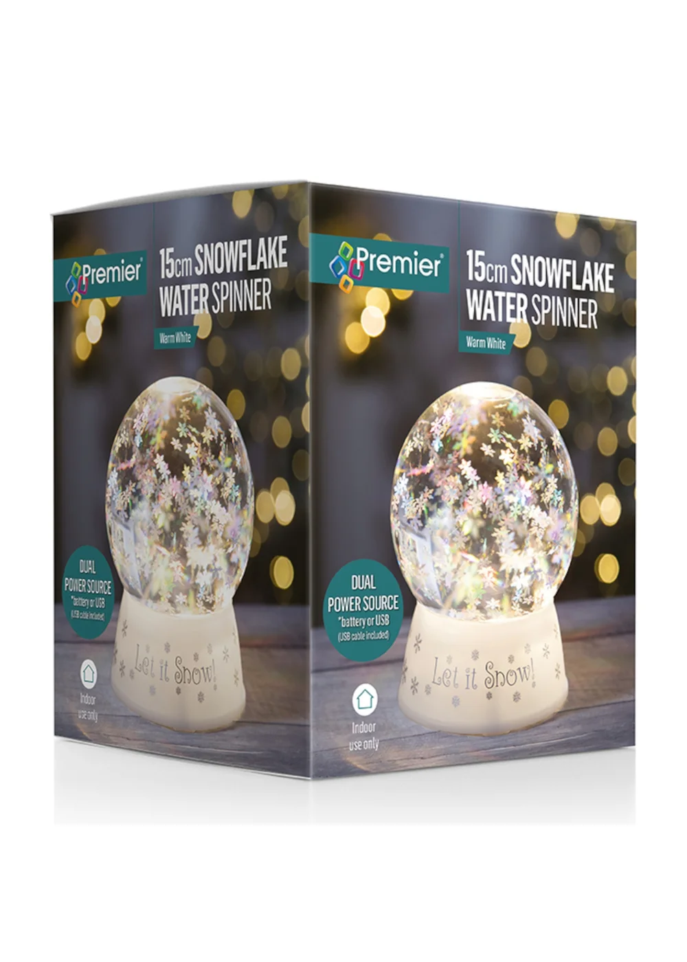 Premier Decorations Snowflake Water Spinner Globe - One Size Image 3