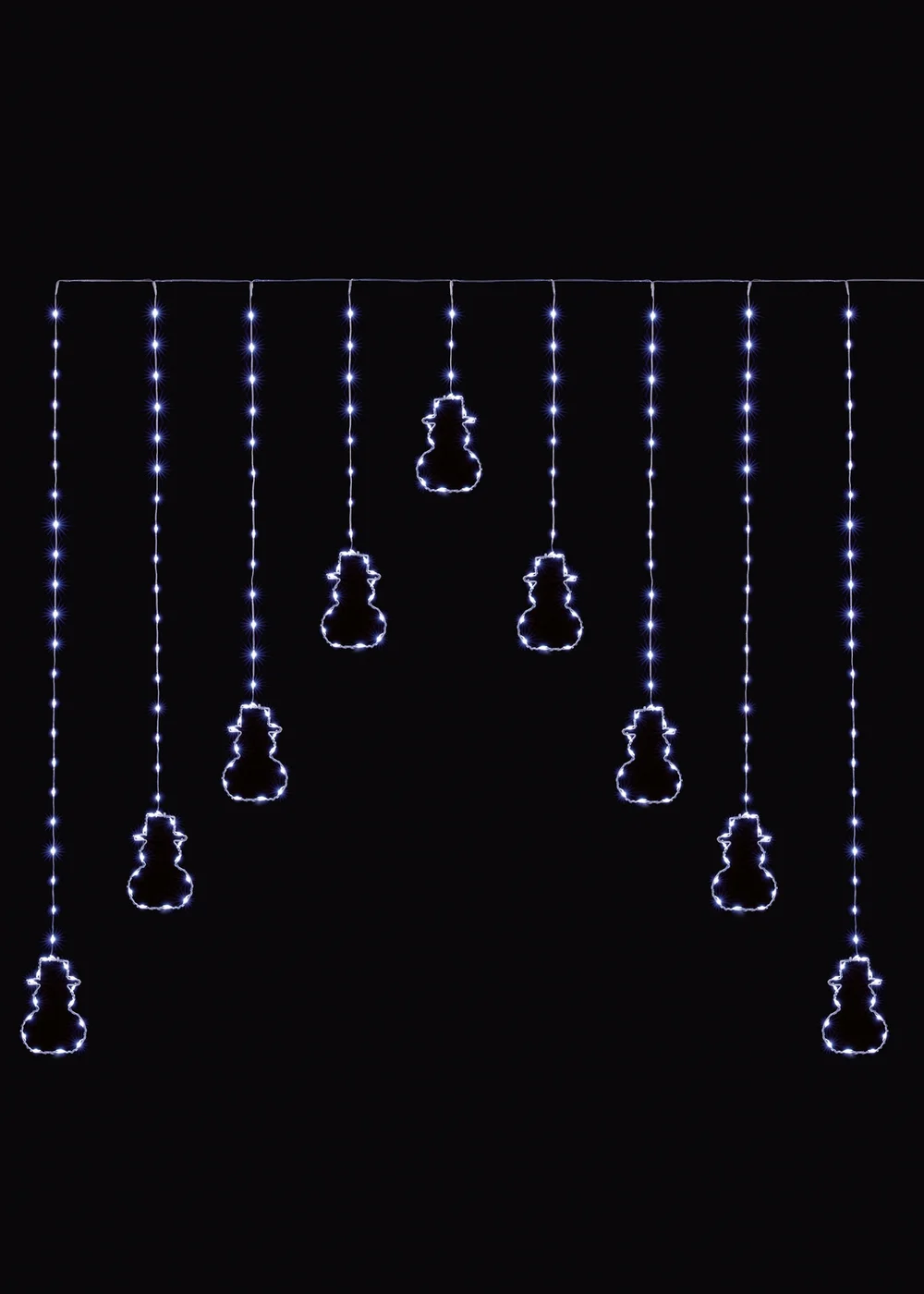 Premier Decorations Flexibright Snowman V Curtain with 258 White LEDs - One Size Image 1