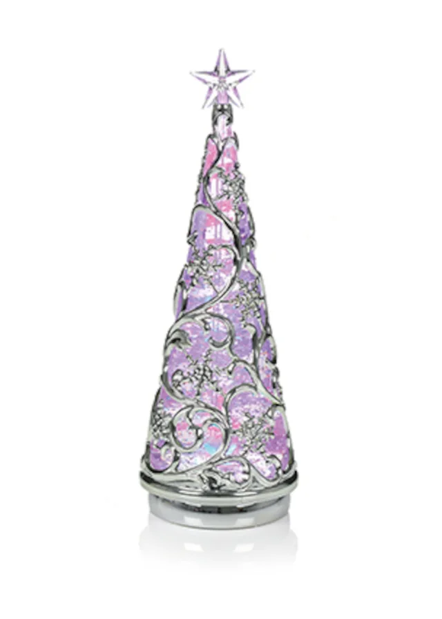 Premier Decorations Battery Operated Lit Chrome Tree with Star & Colour Changing LEDs