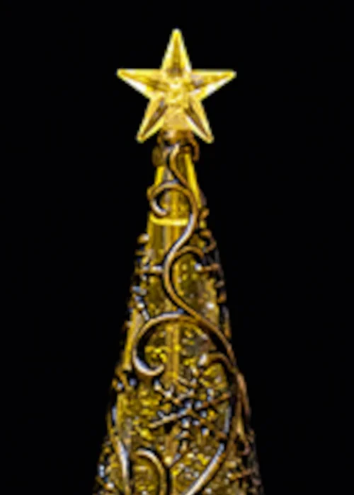 Premier Decorations White Battery Operated Lit Bronze Tree with Star - One Size Image 2