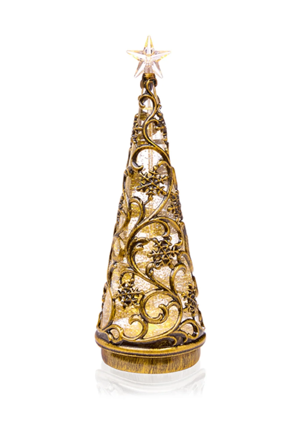 Premier Decorations White Battery Operated Lit Bronze Tree with Star - One Size Image 1
