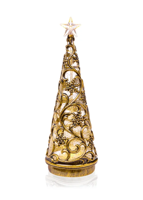 Premier Decorations White Battery Operated Lit Bronze Tree with Star - One Size Image 1