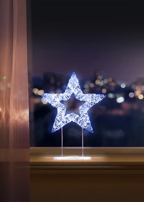 Premier Decorations Silver Table Top Star with 720 Twinkling White LEDs - One Size Image 3