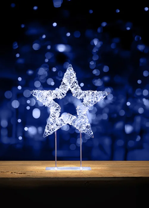 Premier Decorations Silver Table Top Star with 720 Twinkling White LEDs - One Size Image 2
