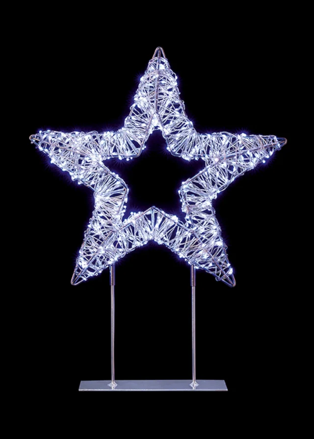 Premier Decorations Silver Table Top Star with 720 Twinkling White LEDs