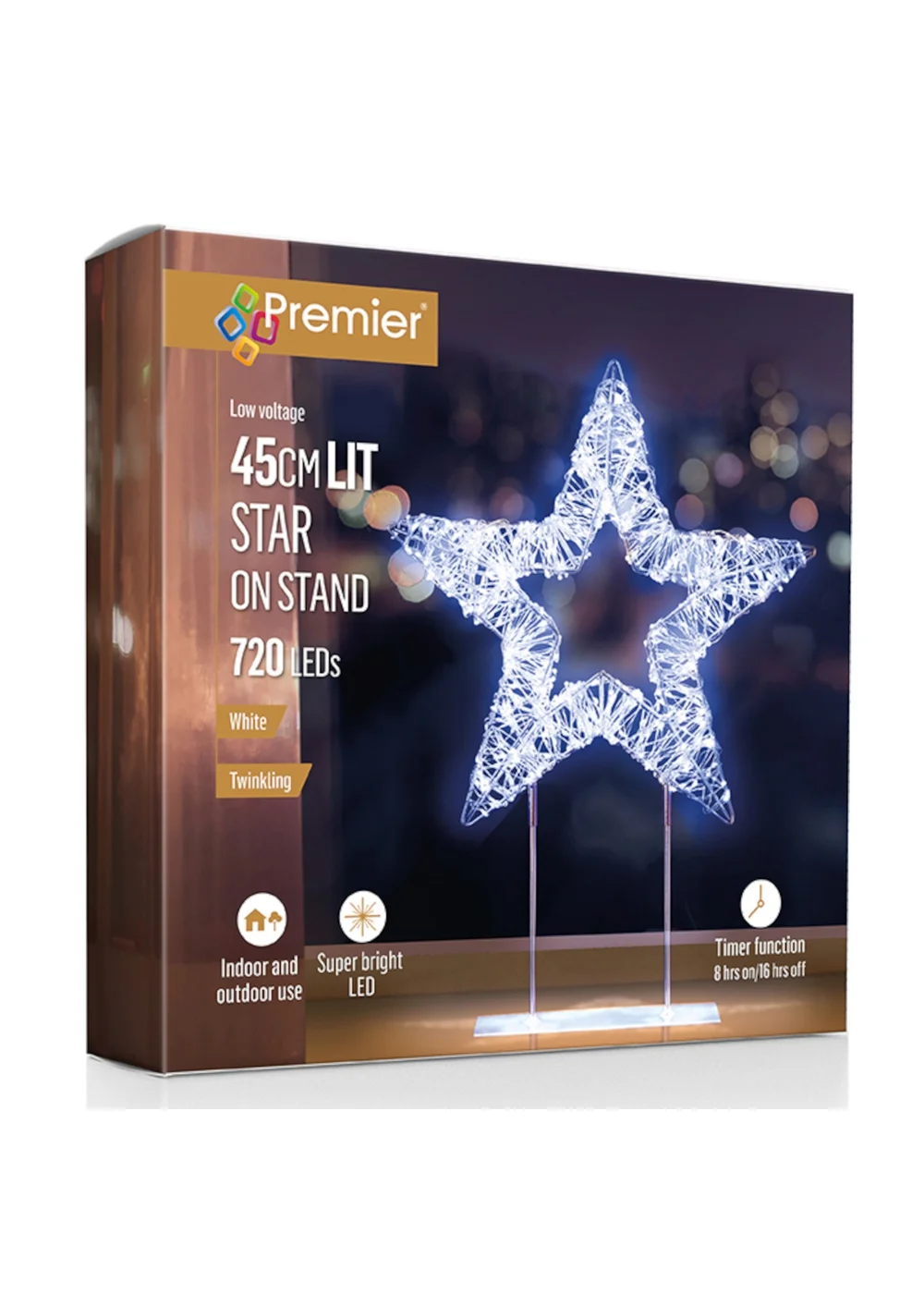 Premier Decorations Silver Table Top Star with 720 Twinkling White LEDs - One Size Image 4