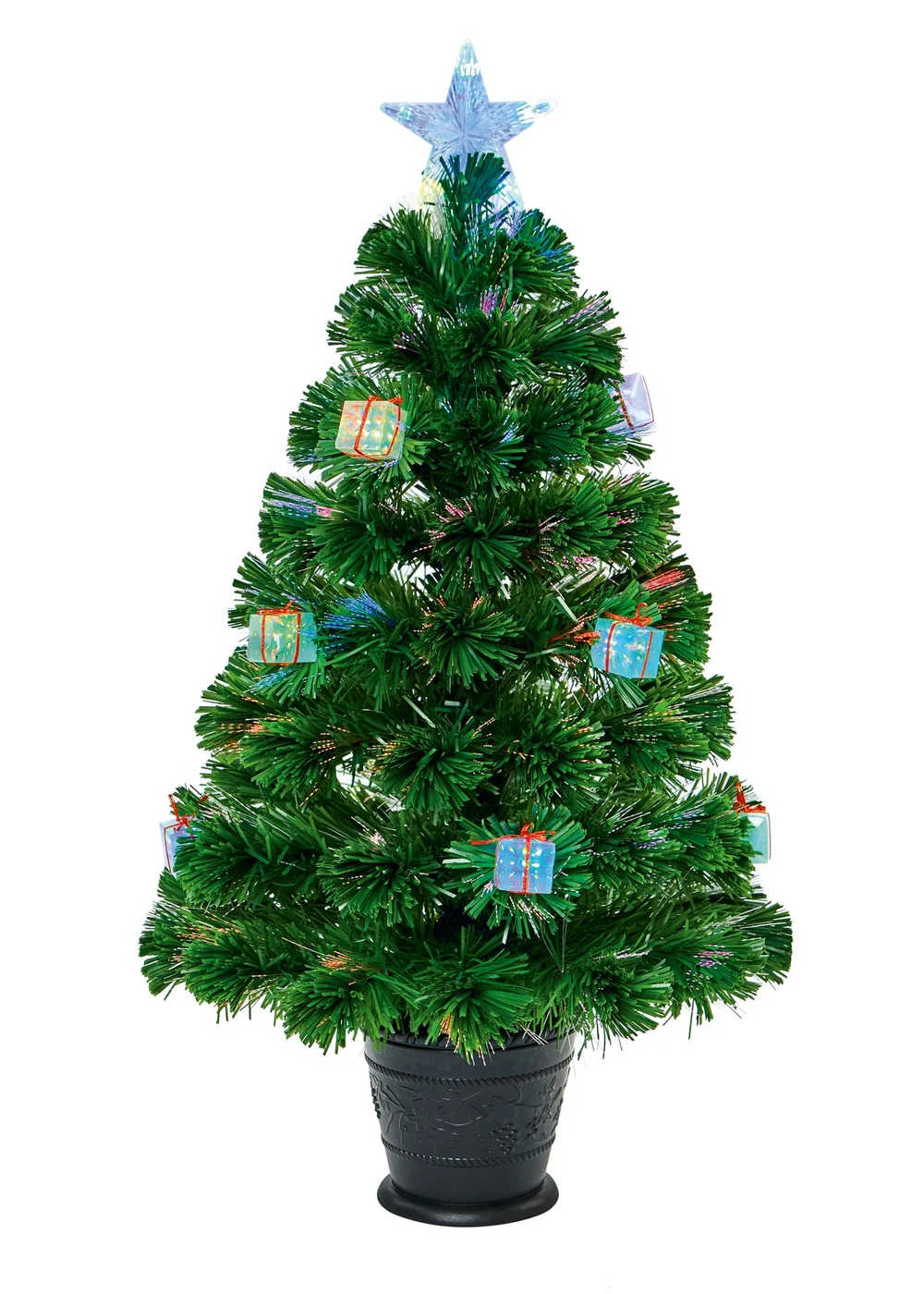 Premier Decorations Fibre Optic Christmas Tree with Parcels - One Size Image 1