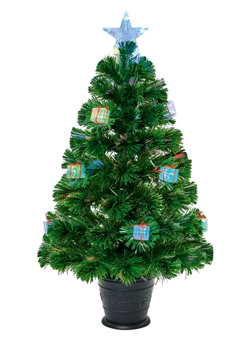 Premier Decorations Fibre Optic Christmas Tree with Parcels - One Size Image 1