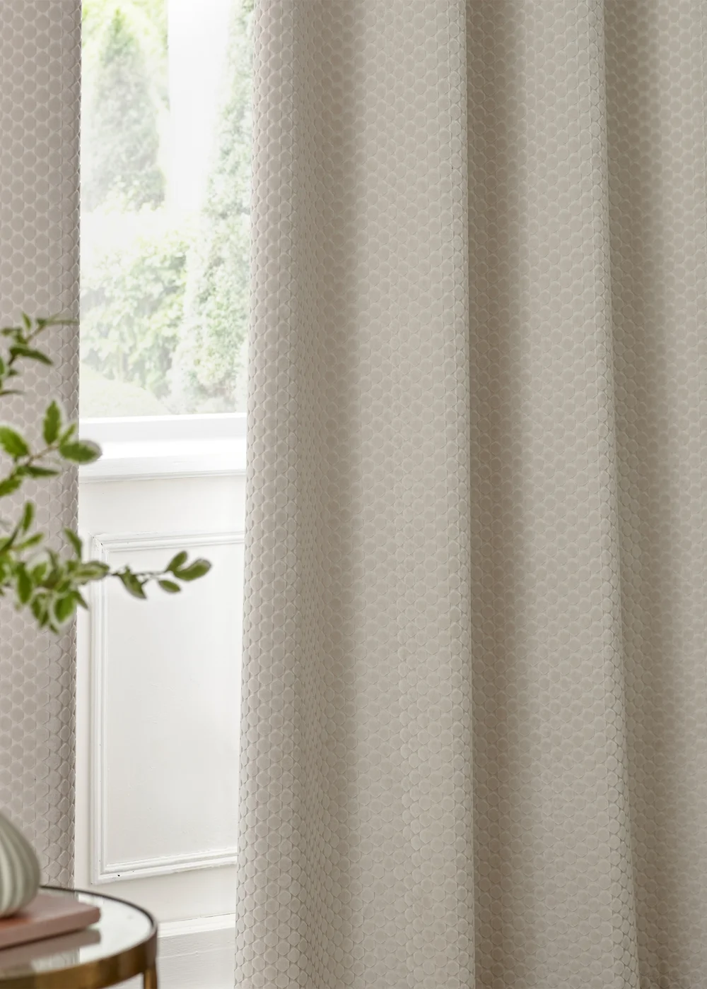Paoletti Neptune Velvet Room Darkening Eyelet Curtain Pair Ivory - 46W X 54D (117x137cm Image 5