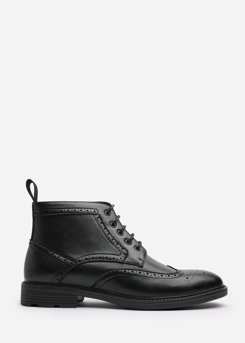 Where's That From Henry Black Brogue Lace-Up Ankle Boots - 12 Image 1