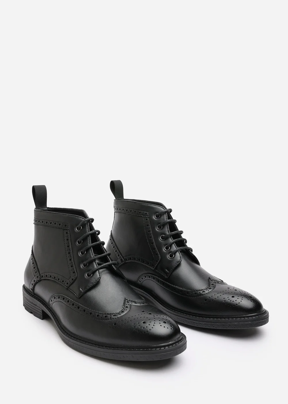 Where's That From Henry Black Brogue Lace-Up Ankle Boots - 12 Image 4