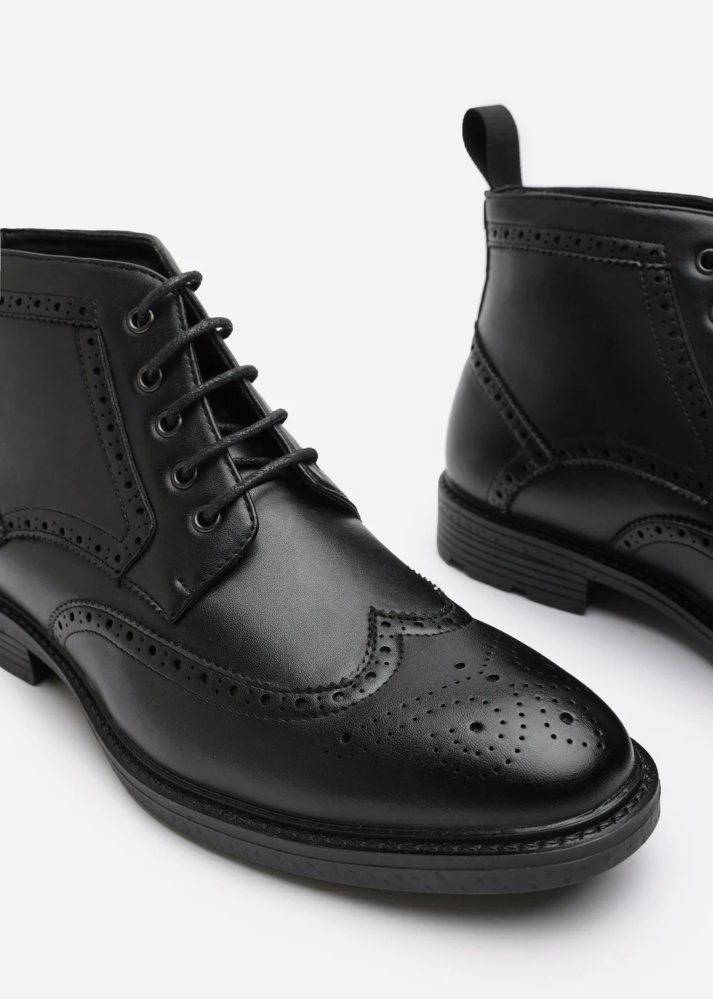 Where's That From Henry Black Brogue Lace-Up Ankle Boots - 12 Image 5