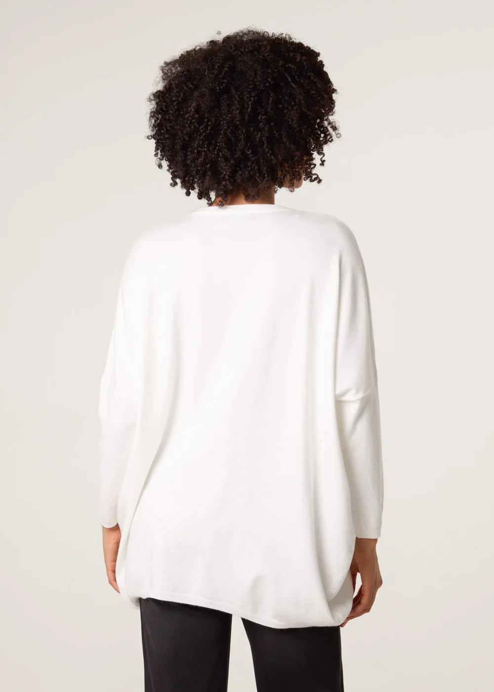 Blue Vanilla White Embroidered Round Neck Jumper - One Size Image 4