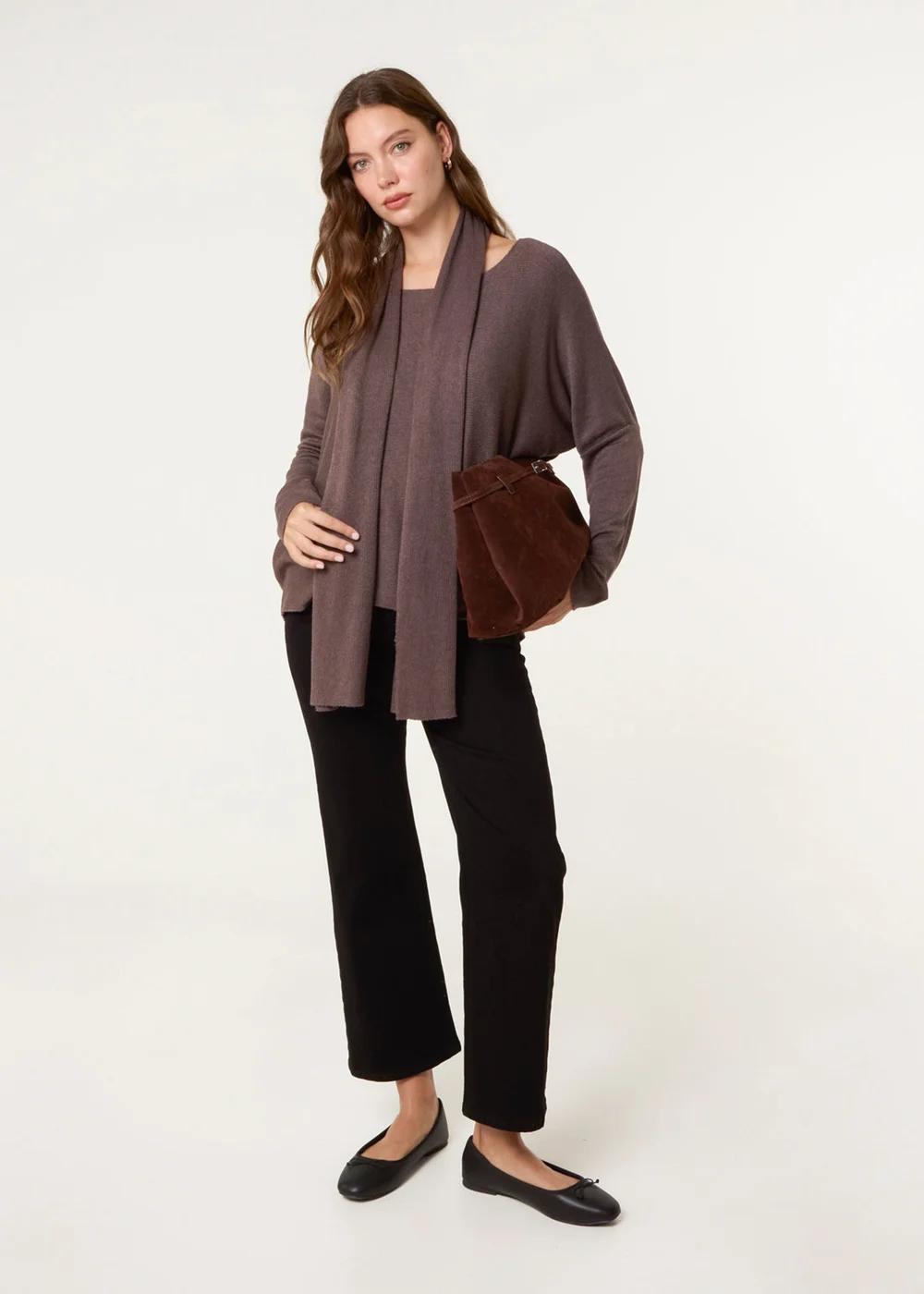 Blue Vanilla Brown Scarf Cut & Sew 2in1 Jumper - One Size Image 1