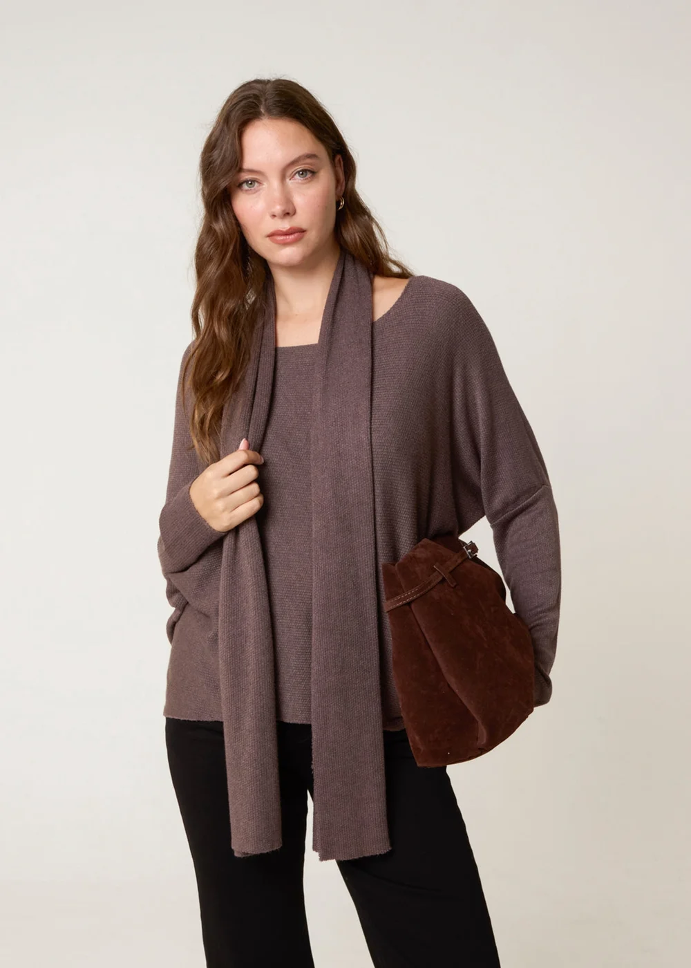 Blue Vanilla Brown Scarf Cut & Sew 2in1 Jumper - One Size Image 3