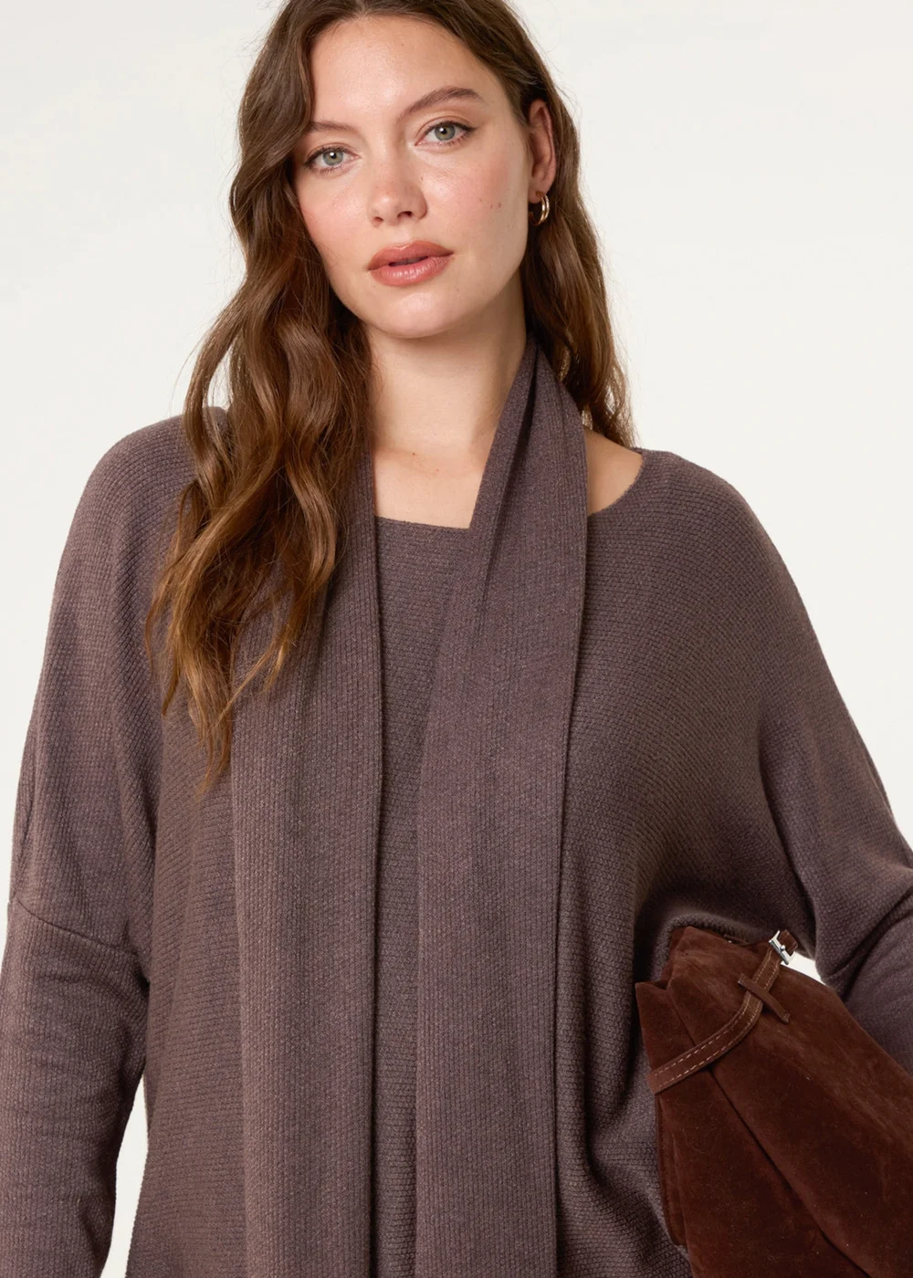 Blue Vanilla Brown Scarf Cut & Sew 2in1 Jumper - One Size Image 2