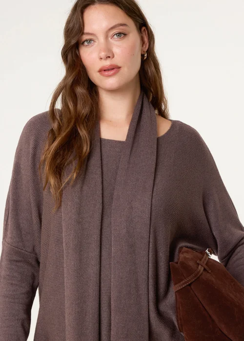 Blue Vanilla Brown Scarf Cut & Sew 2in1 Jumper - One Size Image 2