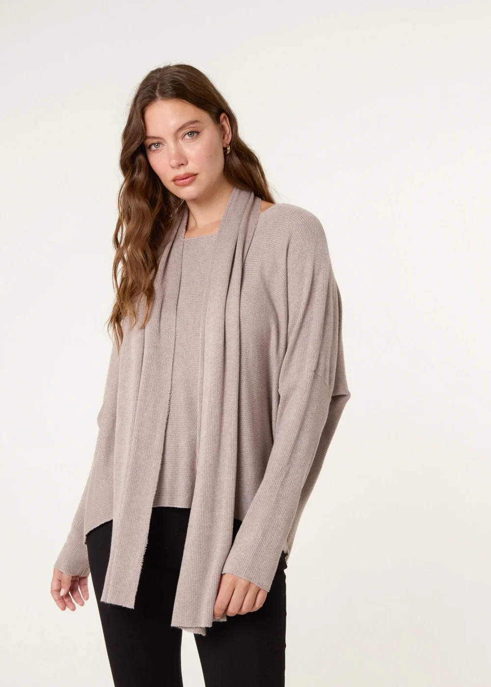 Blue Vanilla Beige Scarf Cut And Sew 2in1 Jumper - One Size Image 1