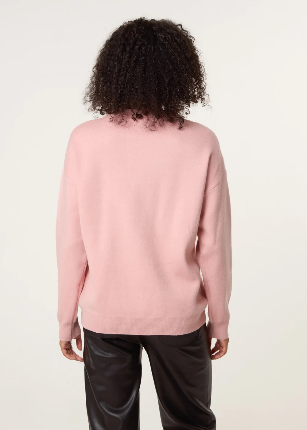 Blue Vanilla Pink Diamante And Pearl Bow Knit Jumper - M/L Image 4