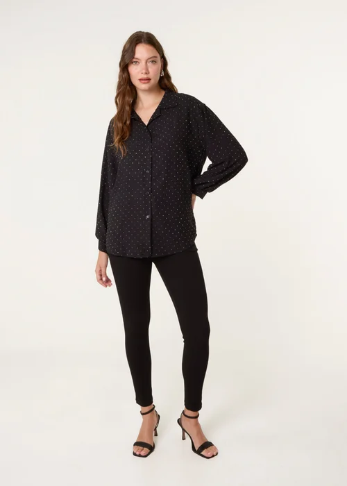 Blue Vanilla Black Diamante Shirt - One Size Image 3