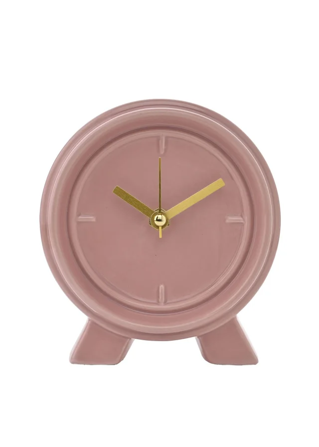 Interval Ceramic Mantle Clock Pink Clay