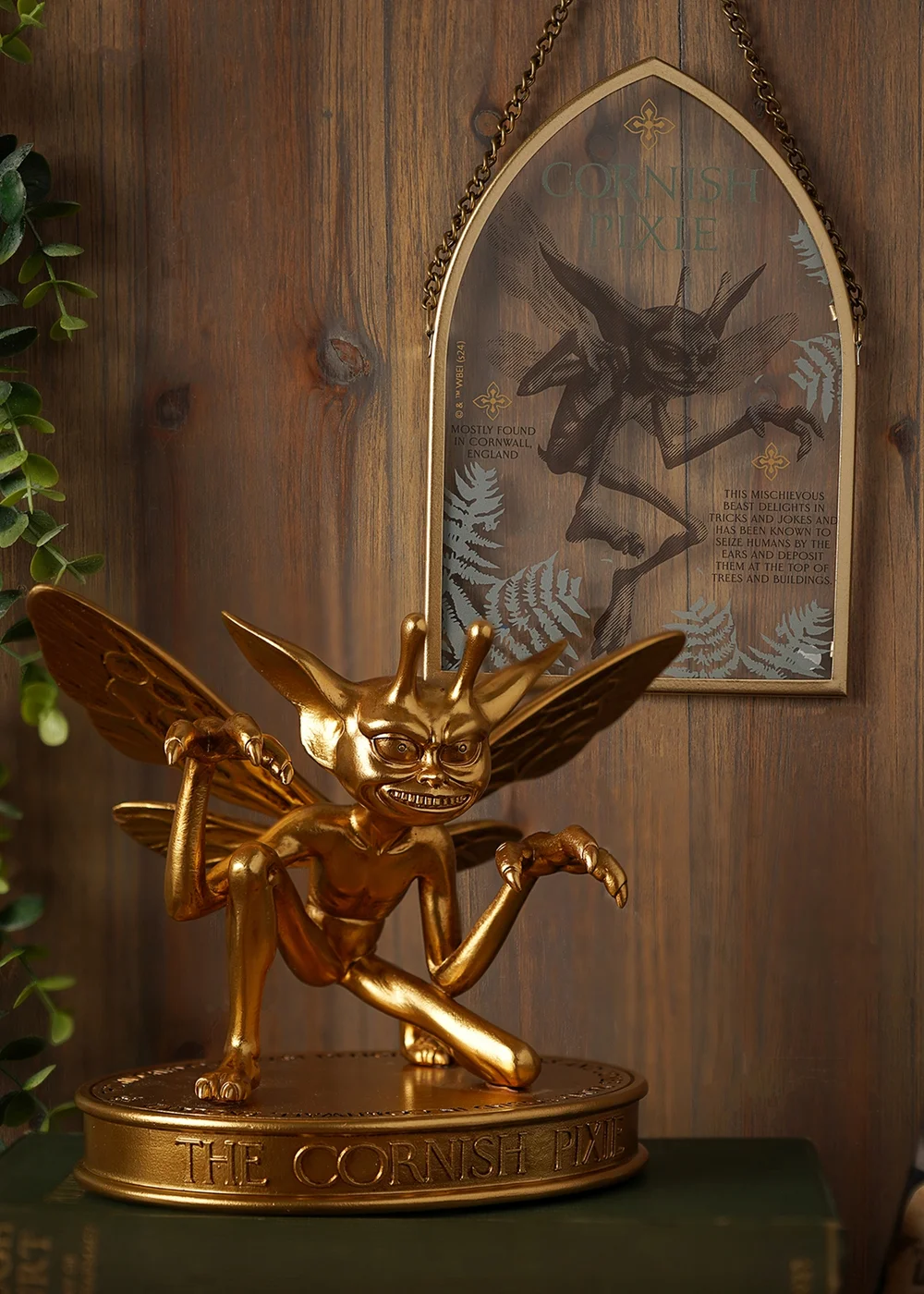 Harry Potter Warner Bros Herbology Gold Arch Plaque Cornish Pixie - One Size Image 3