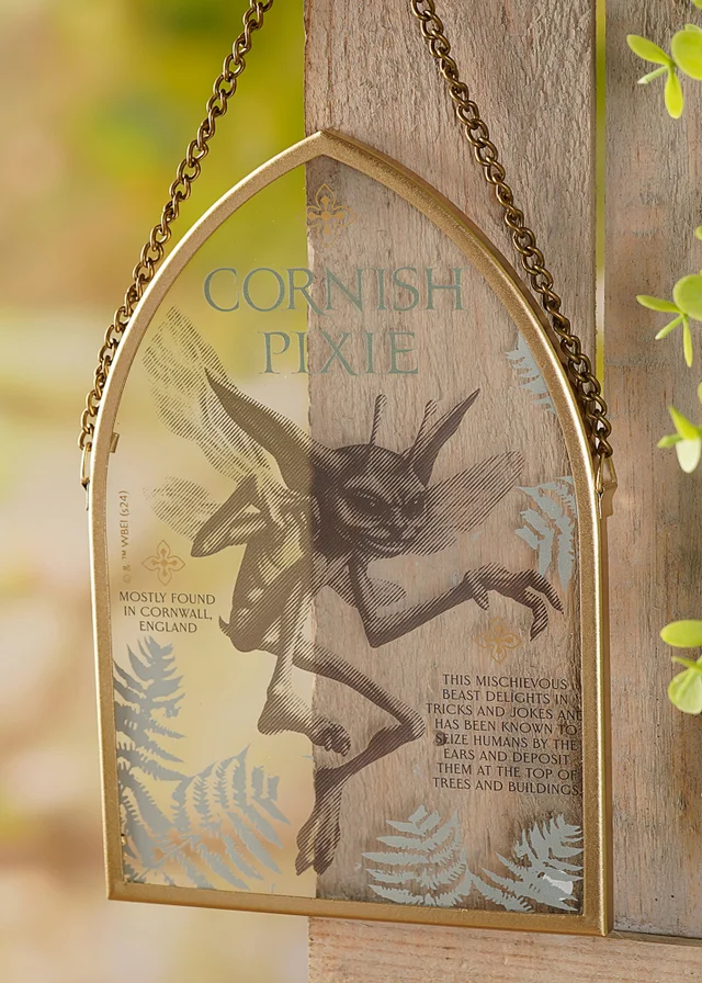 Harry Potter Warner Bros Herbology Gold Arch Plaque Cornish Pixie