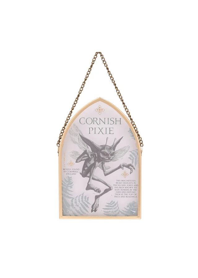Harry Potter Warner Bros Herbology Gold Arch Plaque Cornish Pixie