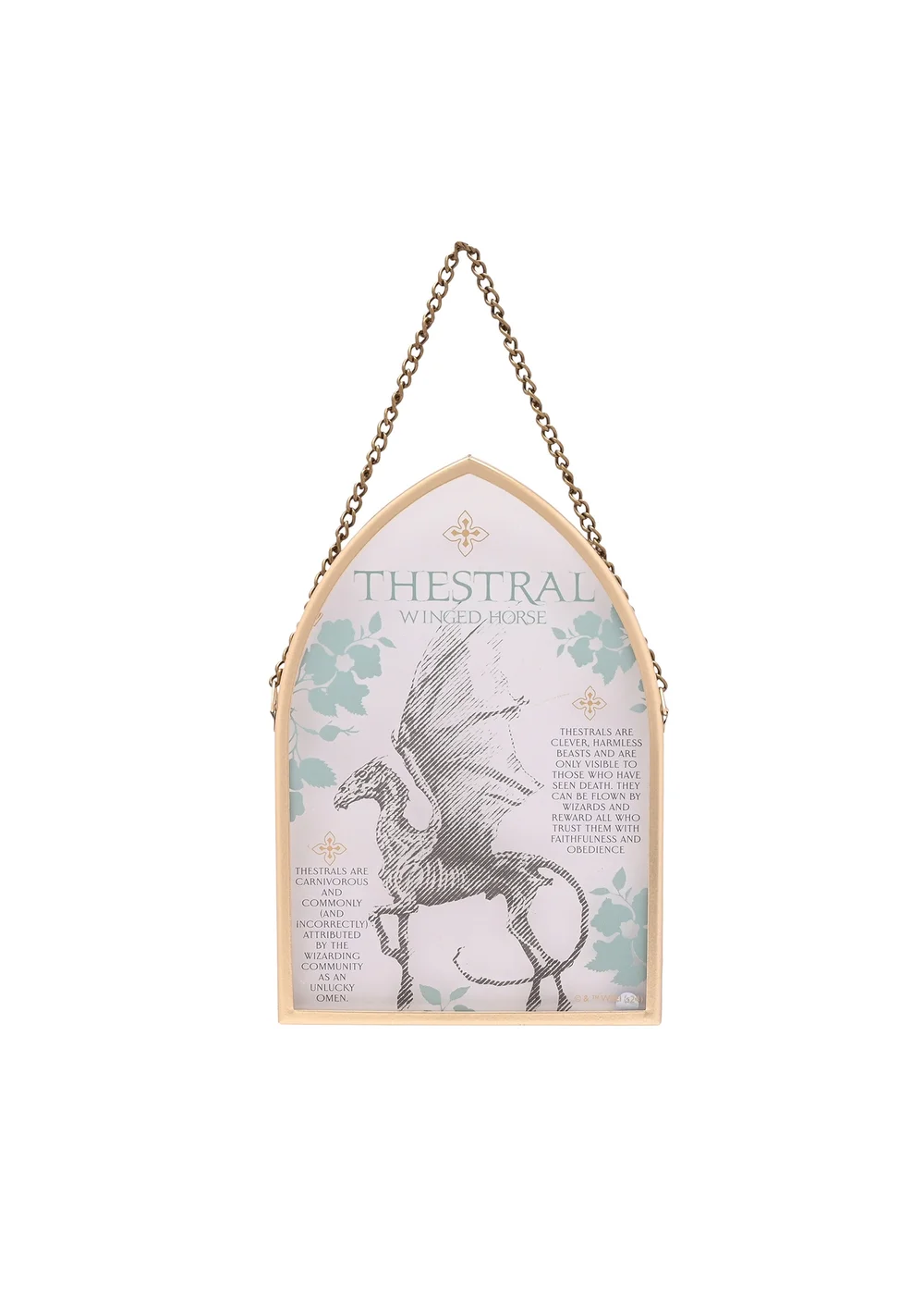Harry Potter Warner Bros Herbology Gold Arch Plaque Thestral - One Size Image 2