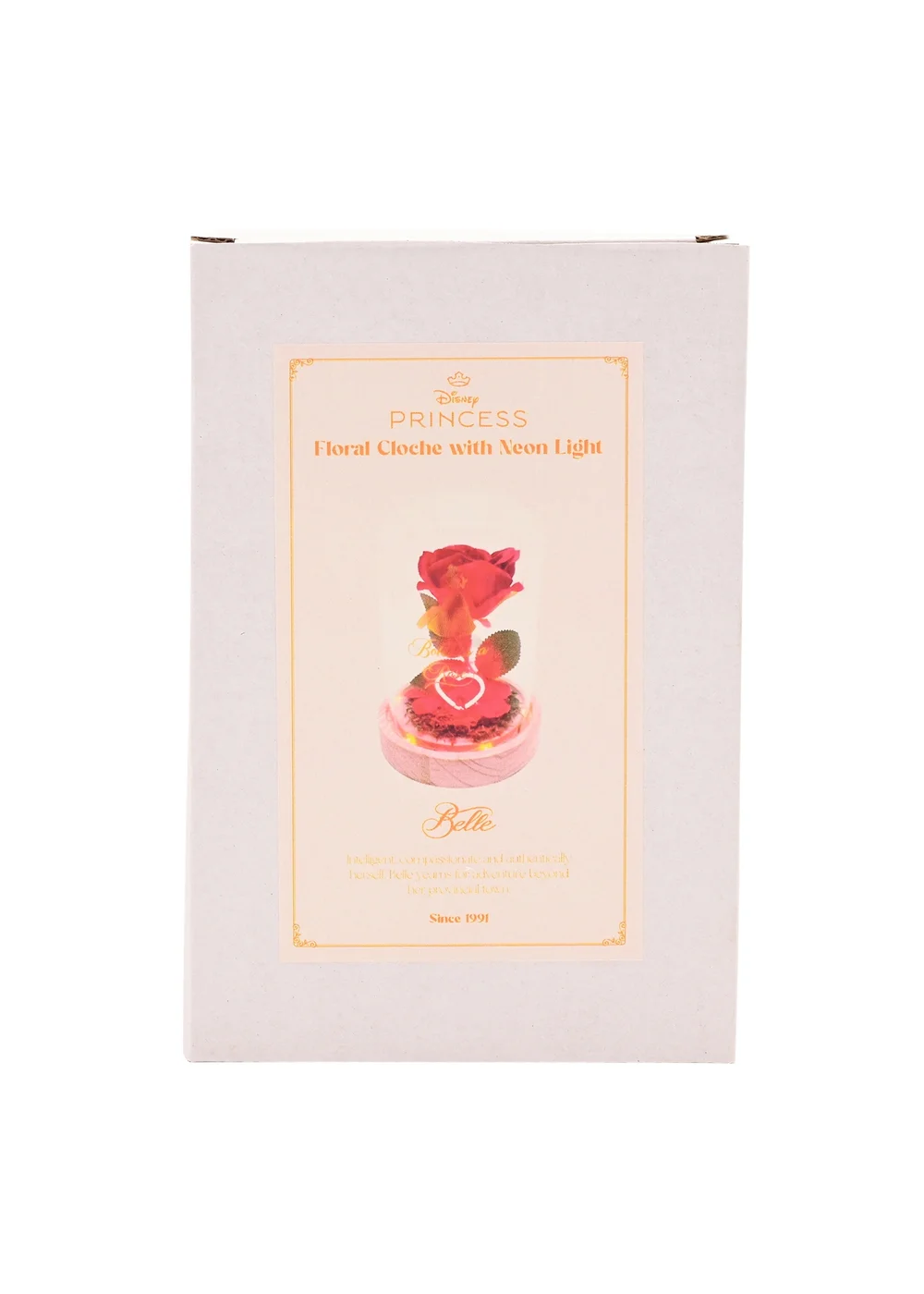 Disney Pastel Princess Red Florals In A Cloche With Neon Light Belle - One Size Image 5