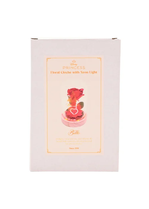 Disney Pastel Princess Red Florals In A Cloche With Neon Light Belle - One Size Image 5