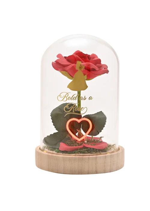 Disney Pastel Princess Red Florals In A Cloche With Neon Light Belle - One Size Image 2
