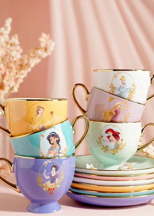 Disney Pastel Princess Green Tea Cup & Saucer Ariel - One Size Image 3